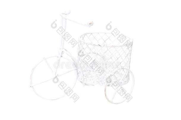 宏指令袖珍型的东西白色的自行车为装饰的向白色的背景