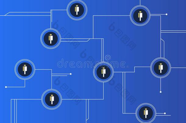 人口<strong>众多</strong>的加密货币车链电路向蓝色背景