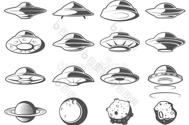 外国的宇宙飞船,宇宙飞船和不明飞行物放置.宇宙的船采用形状SaudiArabia沙特阿拉伯