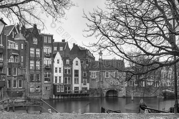 城市风光照片,黑的-和-白色的全景画-看法关于指已提到的人城市鹿特丹