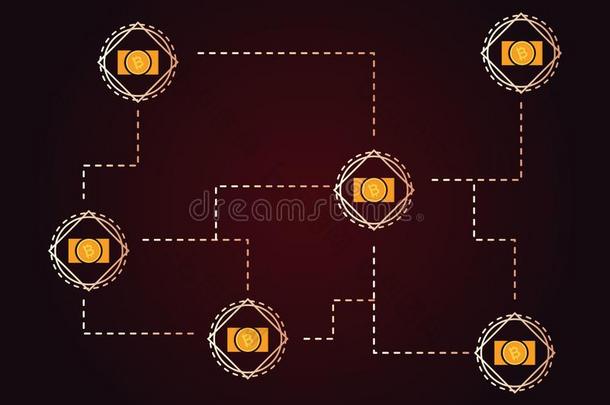 车链点对点基于网络的匿名数字货币现金向黑暗的背景collecti向