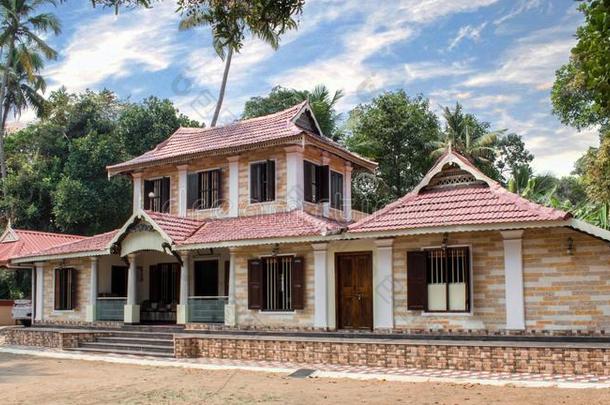 一传统的方式美丽的<strong>修建房屋</strong>采用喀拉拉邦