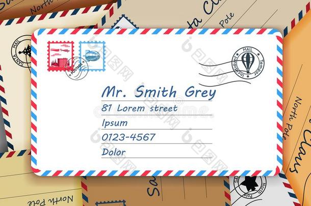 桩关于邮寄<strong>邮政</strong>的地址邮件文学邮件邮票样板