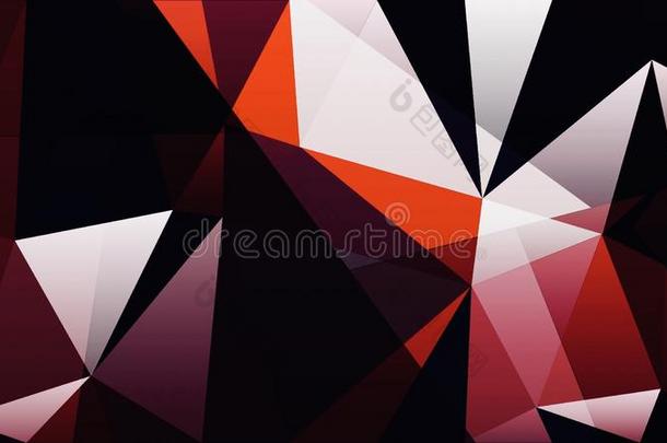 抽象的红色的白色的黑的颜色多边形三角形壁纸
