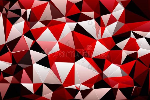 抽象的红色的白色的黑的颜色多边形三角形壁纸