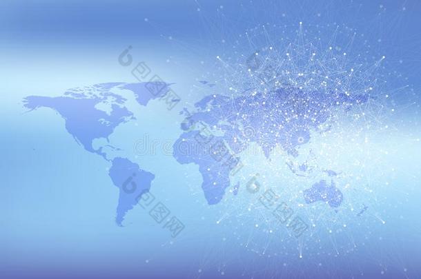 世界地图和全球的科技网络化观念.数字的data数据