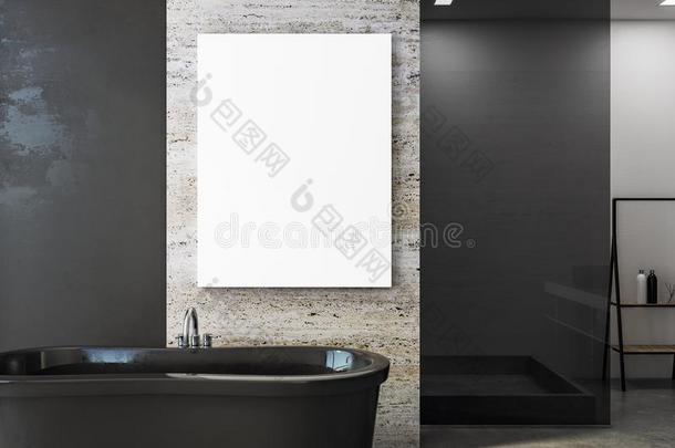 现代的浴室和空的海报
