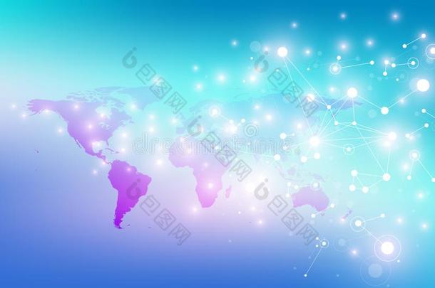 政治的世界地图和全球的科技网络化观念.英语字母表中的第四个字母