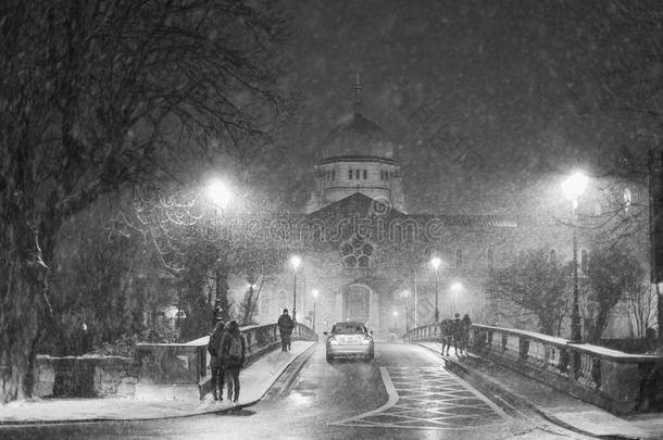 总教堂在的时候重的下雪.