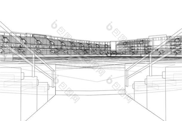 足球<strong>运动场</strong>或足球<strong>运动场</strong>观念.Vect或
