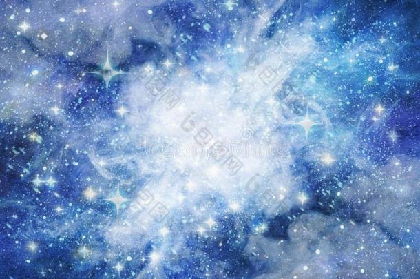 布满星星的空间,星云采用空间,背景,深的蓝色空间