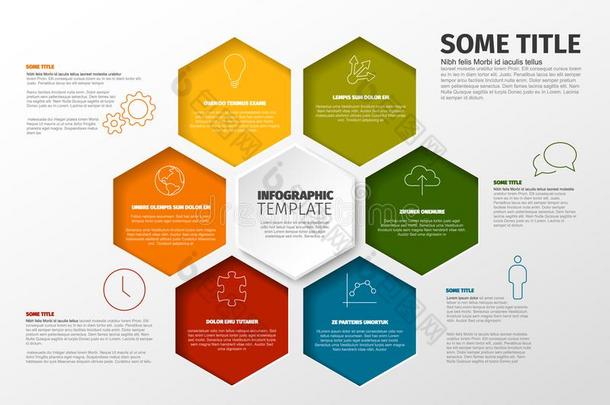 矢量极简抽象艺术的信息图报告样板和六边形