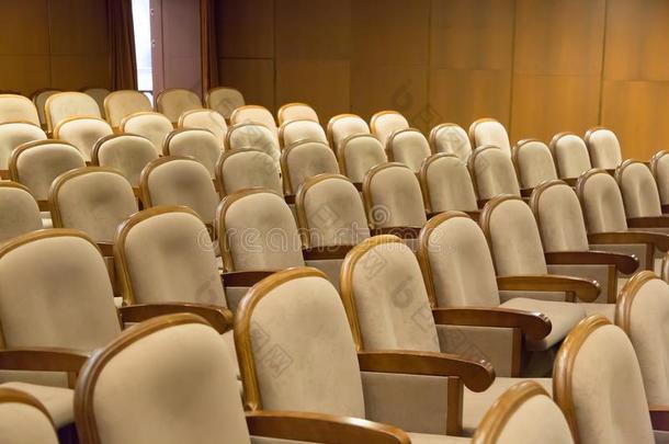 棕色的酿酒的席位扶手椅采用剧场.剧场或会议