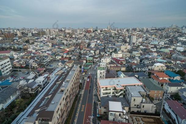 东京城市风光照片和地方的建筑学和摩天大楼采用后面