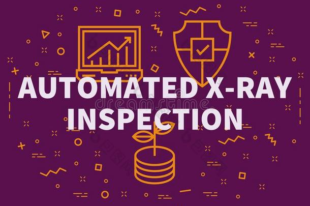 观念的商业说明和指已提到的人字自动化的字母x-射线