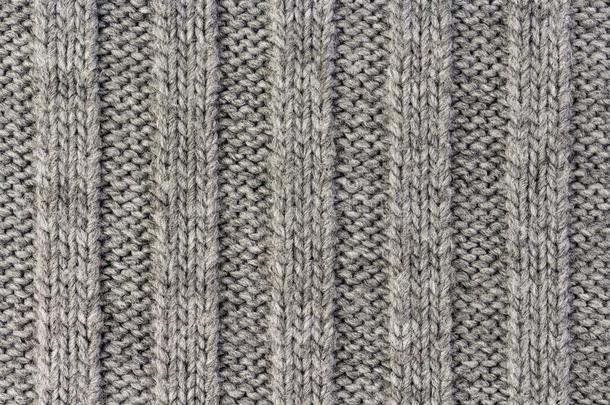 编结物.垂直的有条纹的灰色编织织物质地,编织ted轻拍