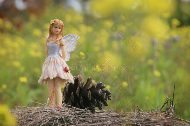 影像关于魔力的小的仙女采用指已提到的人<strong>森林</strong>.