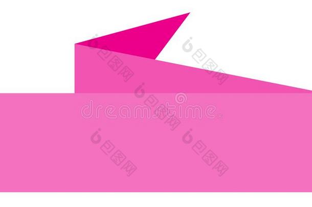 粉红色的带横幅向白色的背景.粉红色的横幅.