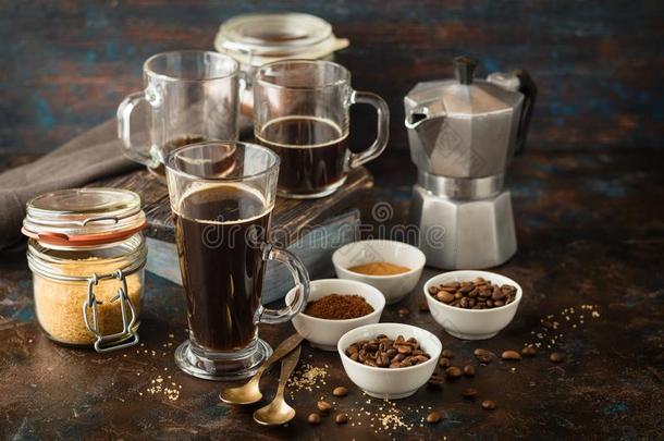 <strong>咖啡豆</strong>和<strong>咖啡豆</strong>豆,地面<strong>咖啡豆</strong>和棕色的食糖