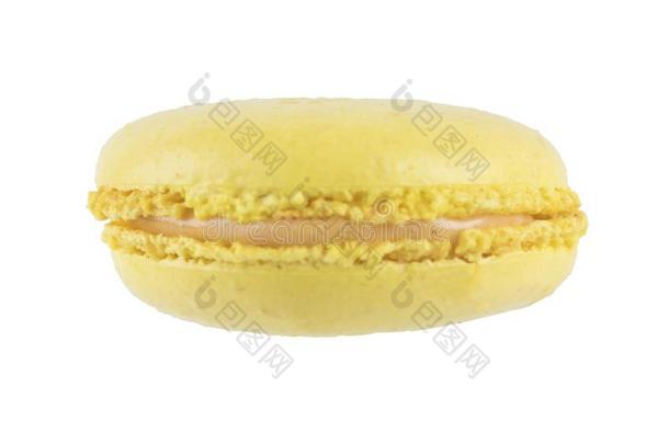 黄色的柠檬饼干隔离的向白色的背景