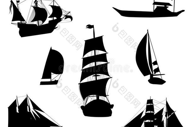 轮廓关于在历史上重要的帆船运动船