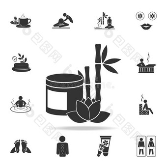 竹子,莲花和油偶像.详细的放置关于休闲健身中心偶像s.额外费用英语字母表的第17个字母图片
