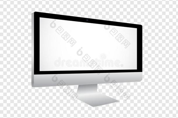 现实的计算机显示屏隔离的向透明的背景.英语字母表的第22个字母