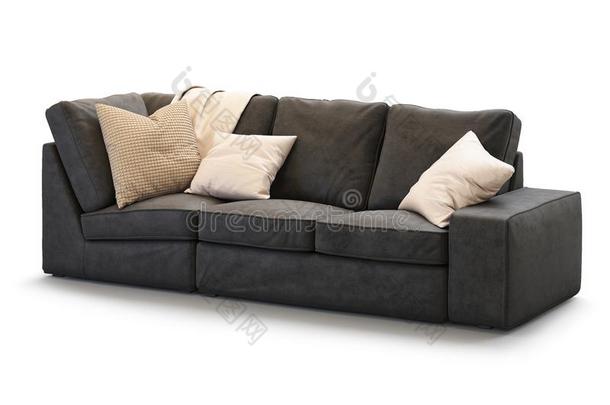 现代的纺织品沙发和金枕头.3英语字母表中的第四个字母ren英语字母表中的第四个字母er