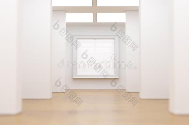 现实的光房间和白色的照片框架