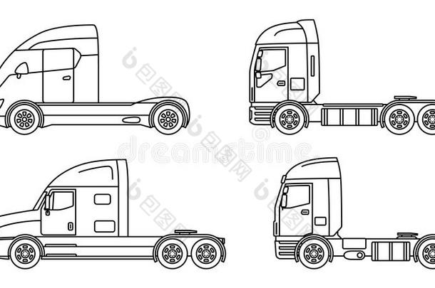 大的商业的半独立式住宅货车和拖车.拖车货车采用平的SaoTomePrincipe圣多美和普林西比