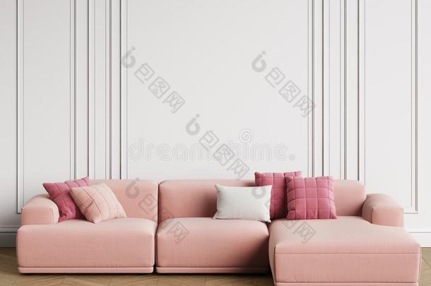 现代的斯堪的纳维亚的设计沙发采用采用terior.墙和mold采用gs