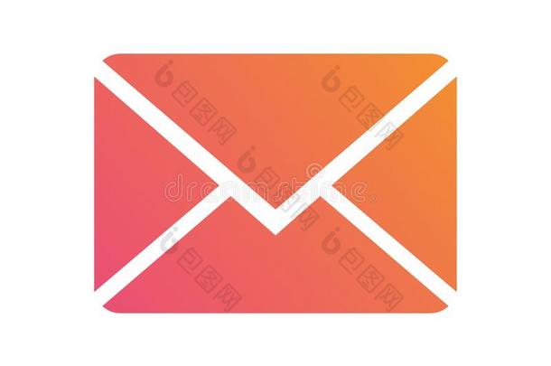 梯度矢量富有色彩的界面电子邮件信封偶像