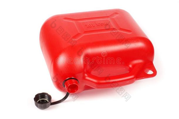 红色的塑料制品汽油小罐