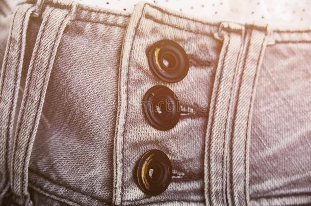 斜纹粗棉布牛仔裤背景和接缝关于牛仔裤时尚设计.