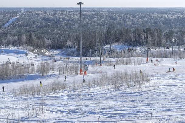 俄国的滑雪求助.空气的看法关于指已提到的人滑雪电梯和小路