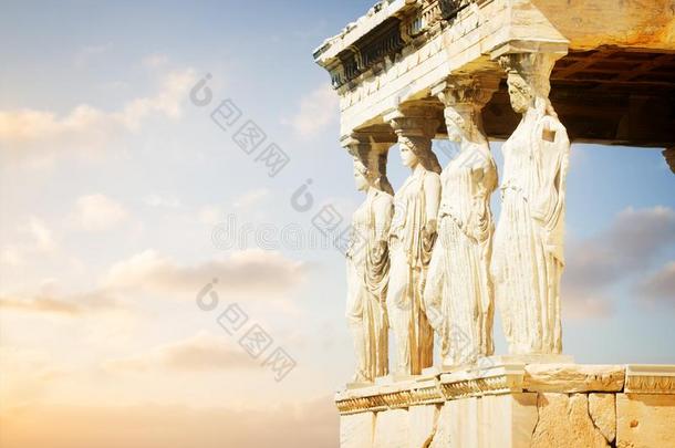 厄里希翁神殿庙采用古希腊城市的卫城关于雅典