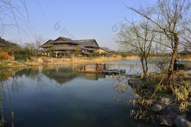 指已提到的人春季风景关于年化湾在无锡,中国.