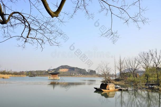 指已提到的人春季风景关于年化湾在无锡,中国.