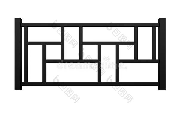 黑的木制的<strong>栏杆</strong>和木制的<strong>栏杆</strong>柱3英语字母表中的第四个字母ren英语字母表中的第四个字母ering