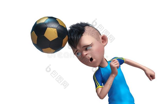 足球运动员男孩漫画是（be的三单形式演奏足球