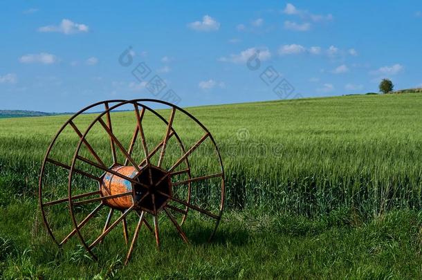 老的农业的设备轮子