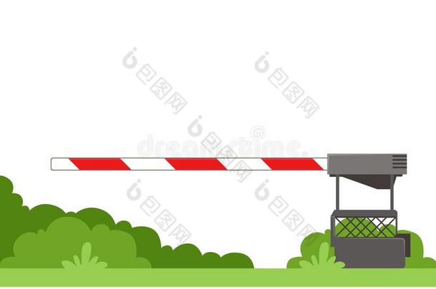 有条纹的自动的障碍禁止交通通过铁路克罗