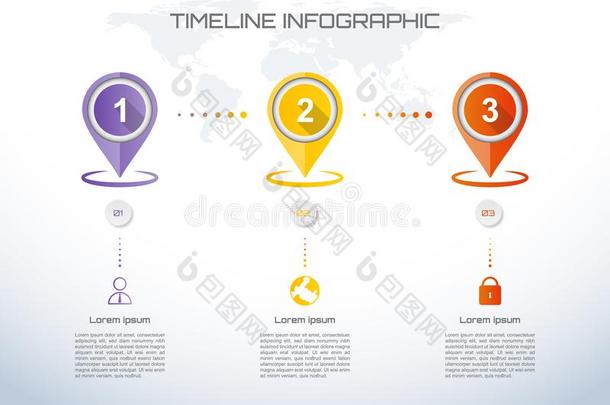 <strong>时间轴</strong>信息图原理,紫色的,黄色的,<strong>红色</strong>的det.一些原理