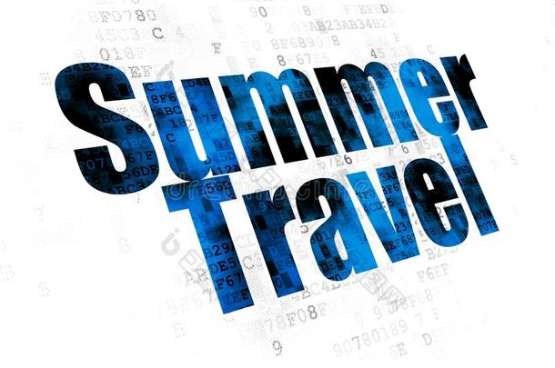 旅游观念:夏旅行向数字的背景