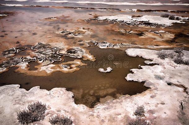 伟大的盐<strong>湖</strong>阿里基在近处莱梅索斯,塞浦路斯