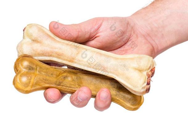 手和狗骨头
