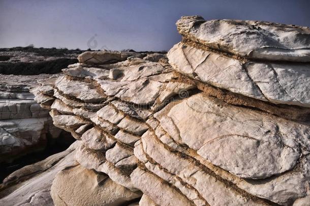 主管人员海滩和白色的岩石,塞浦路斯
