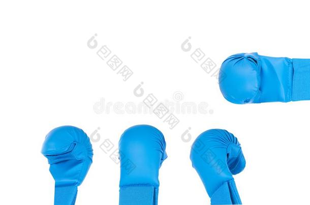 蓝色拳击手套为单一的<strong>格斗</strong>隔离的