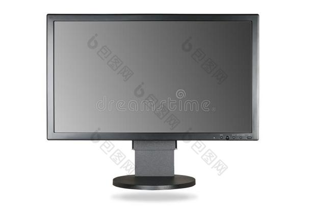 计算机显示屏和灰色屏幕向白色的背景