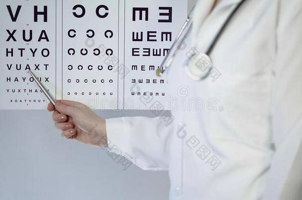 眼科专家弄尖文学表,视觉检查,格拉斯
